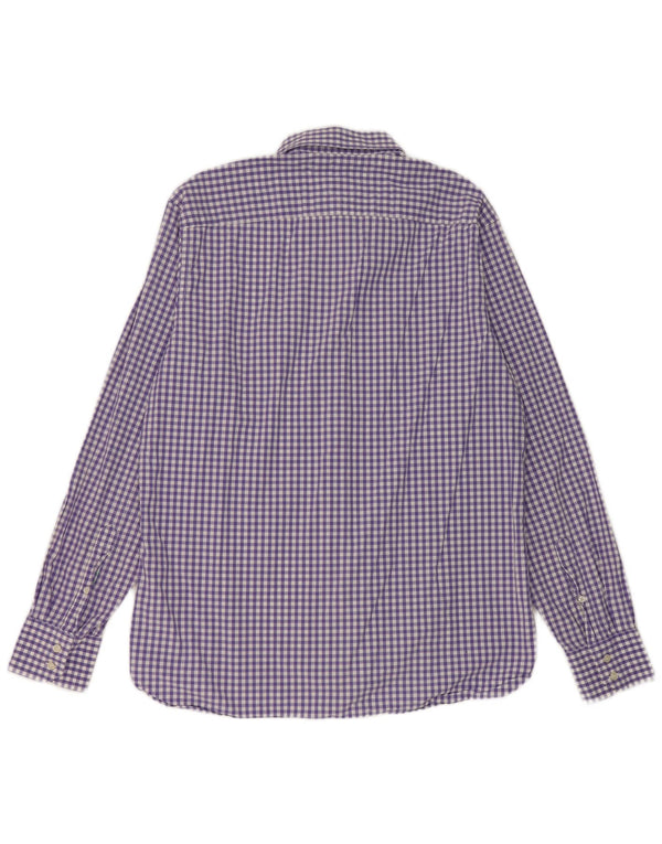 Tommy Hilfiger Mens Shirt Large Purple Gingham Cotton
