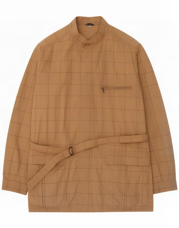 Breco's Mens Utility Jacket UK 40 Large Beige Plaid Cotton