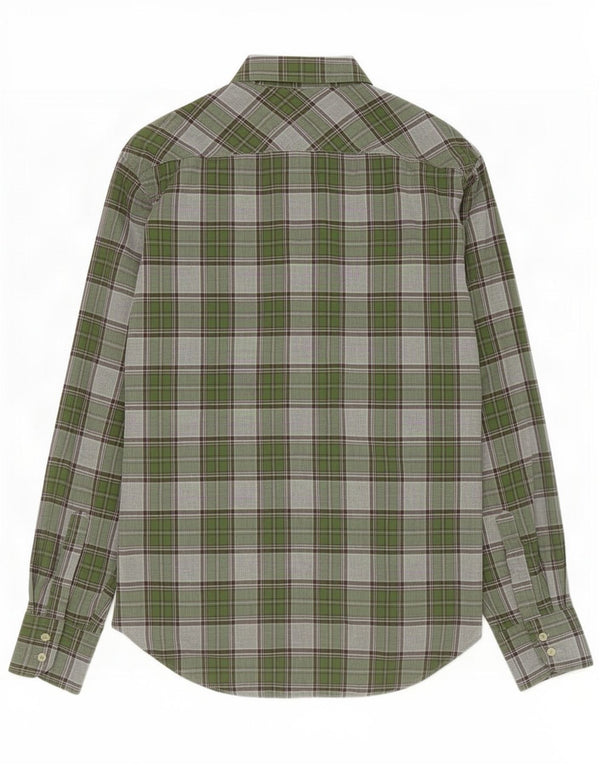 Camicia da uomo Best Company in cotone a quadri verdi grandi