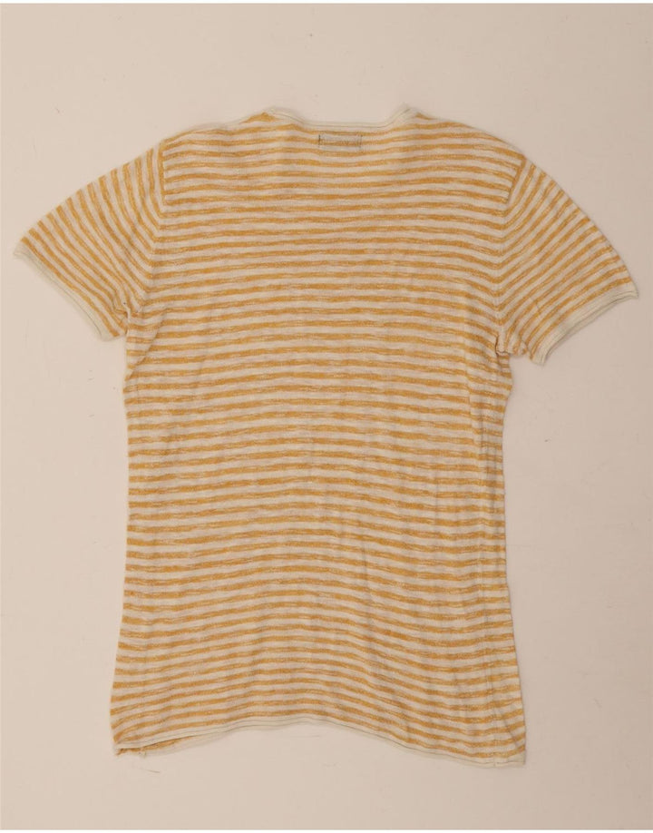 T-shirt Zara da uomo Top piccola a righe gialle