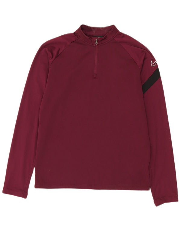 Top della tuta pullover con grafica Nike da ragazzo Dri Fit 12-13 anni Large Bordeaux