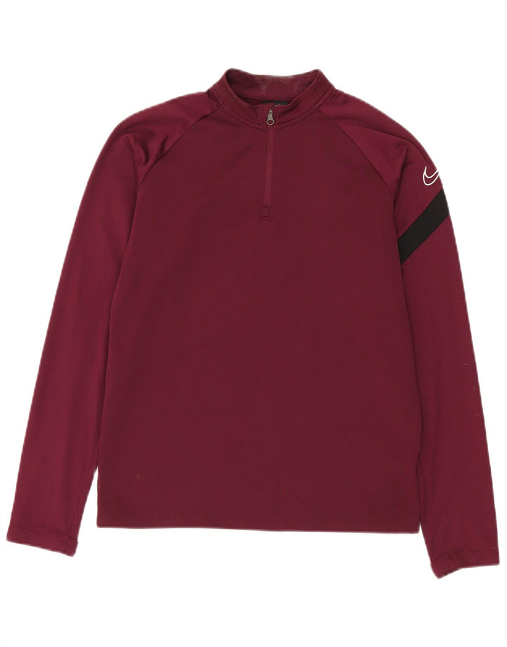 Top della tuta pullover con grafica Nike da ragazzo Dri Fit 12-13 anni Large Bordeaux