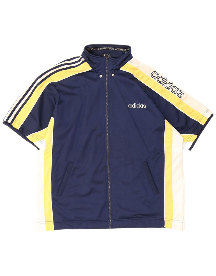 Giacca da ginnastica grafica da uomo ADIDAS XL color block blu navy