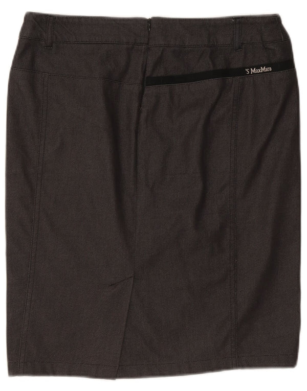 Gonna a tubino a vita alta da donna Max Mara UK 14 grande W30 cotone grigio