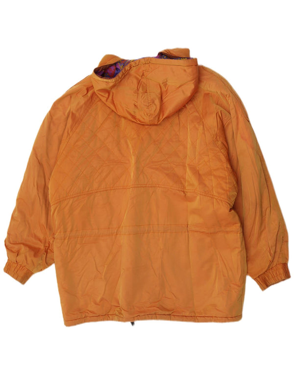 Silvy Womens Hooded Relaxed Fit Ski Jacket IT 46 Large Orange Cotton