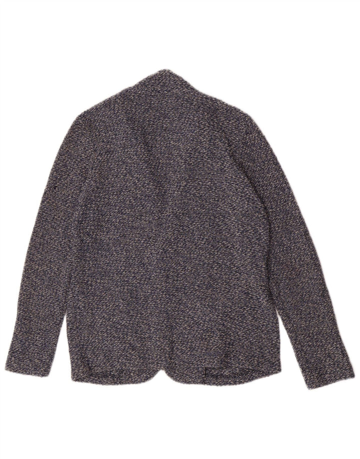 Giacca blazer a 2 bottoni lavorata a maglia da bambino Zara 13-14 anni in cotone screziato blu