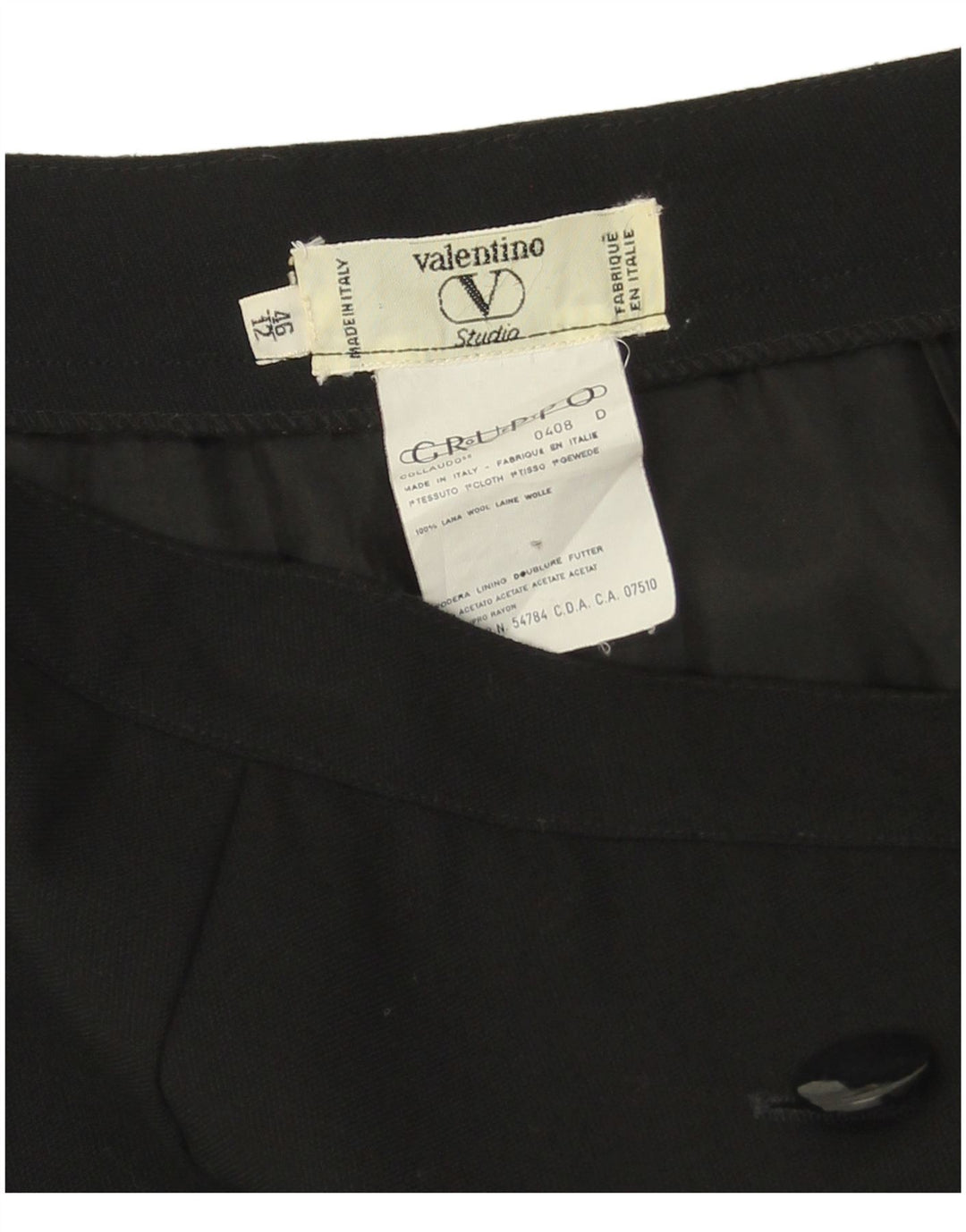Gonna dritta da donna Valentino IT 46 Large W32 Lana nera