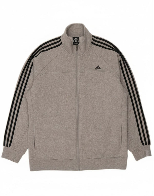Giacca da uomo Adidas Climalite Top Jacket 2XL Cotone chiazzato grigio