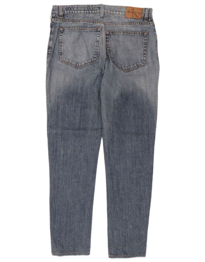 CALVIN KLEIN Jeans slim da uomo W36 L30 Blu Cotone