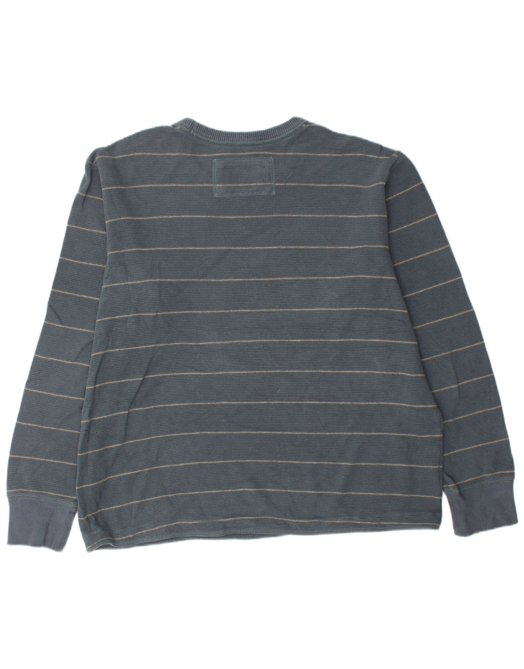 EDDIE BAUER Top da uomo a maniche lunghe XL in cotone a righe blu