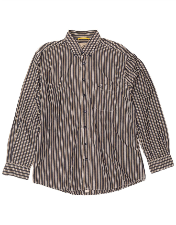 CAMEL ACTIVE Camicia da uomo grande in cotone a righe blu navy