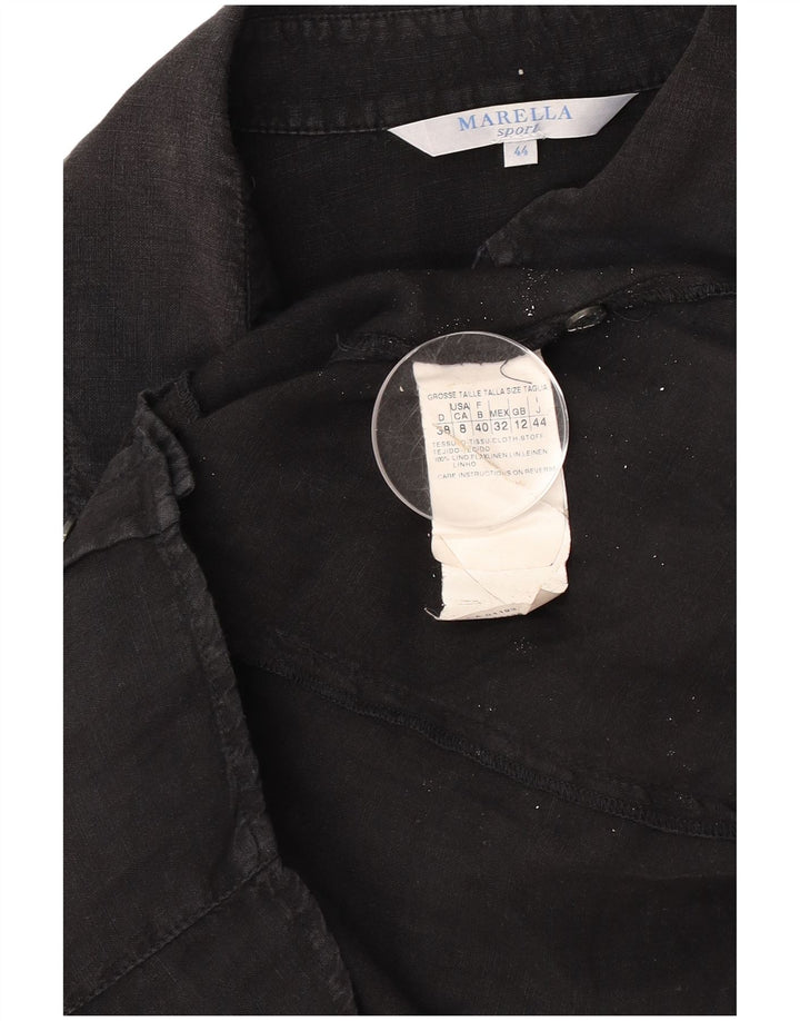 Camicia da donna Marella UK 12 Lino nero medio