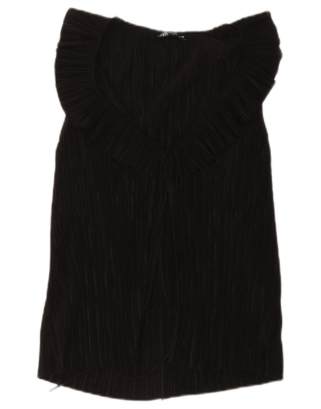 Top in camicetta senza maniche da donna Zara UK 12 poliestere nero medio