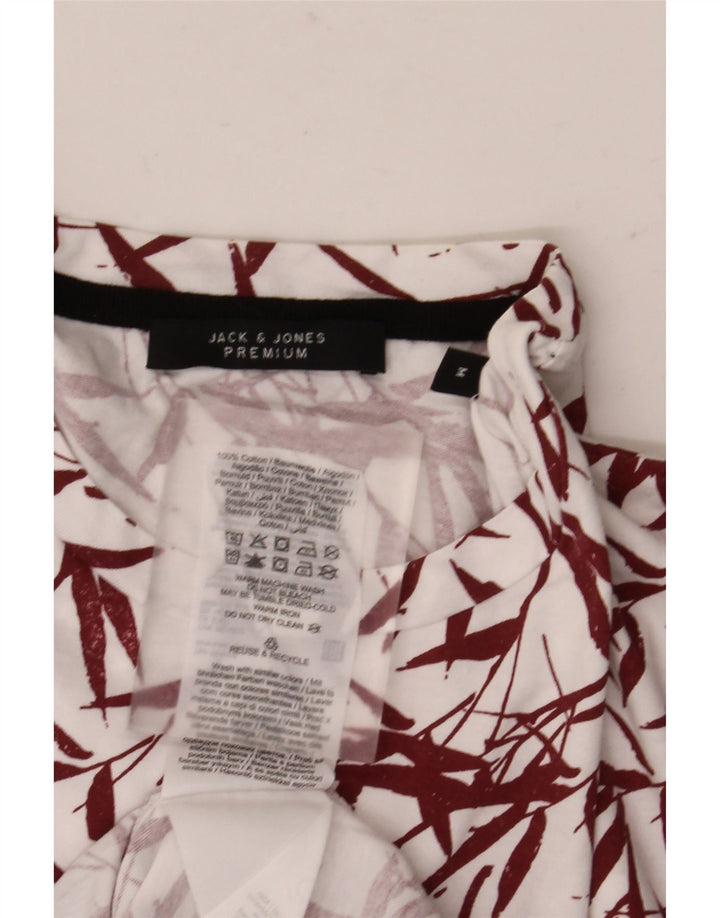T-shirt da uomo Jack & Jones Top in cotone floreale bianco medio