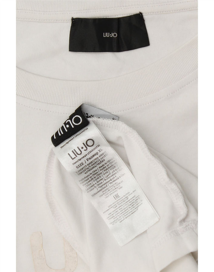 T-shirt grafica da uomo LIU JO Top XL in cotone bianco