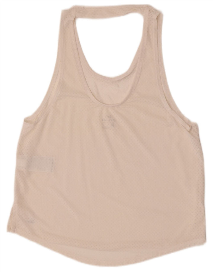 Canotta Nike Dri Fit da donna UK 12 medio in poliestere bianco sporco