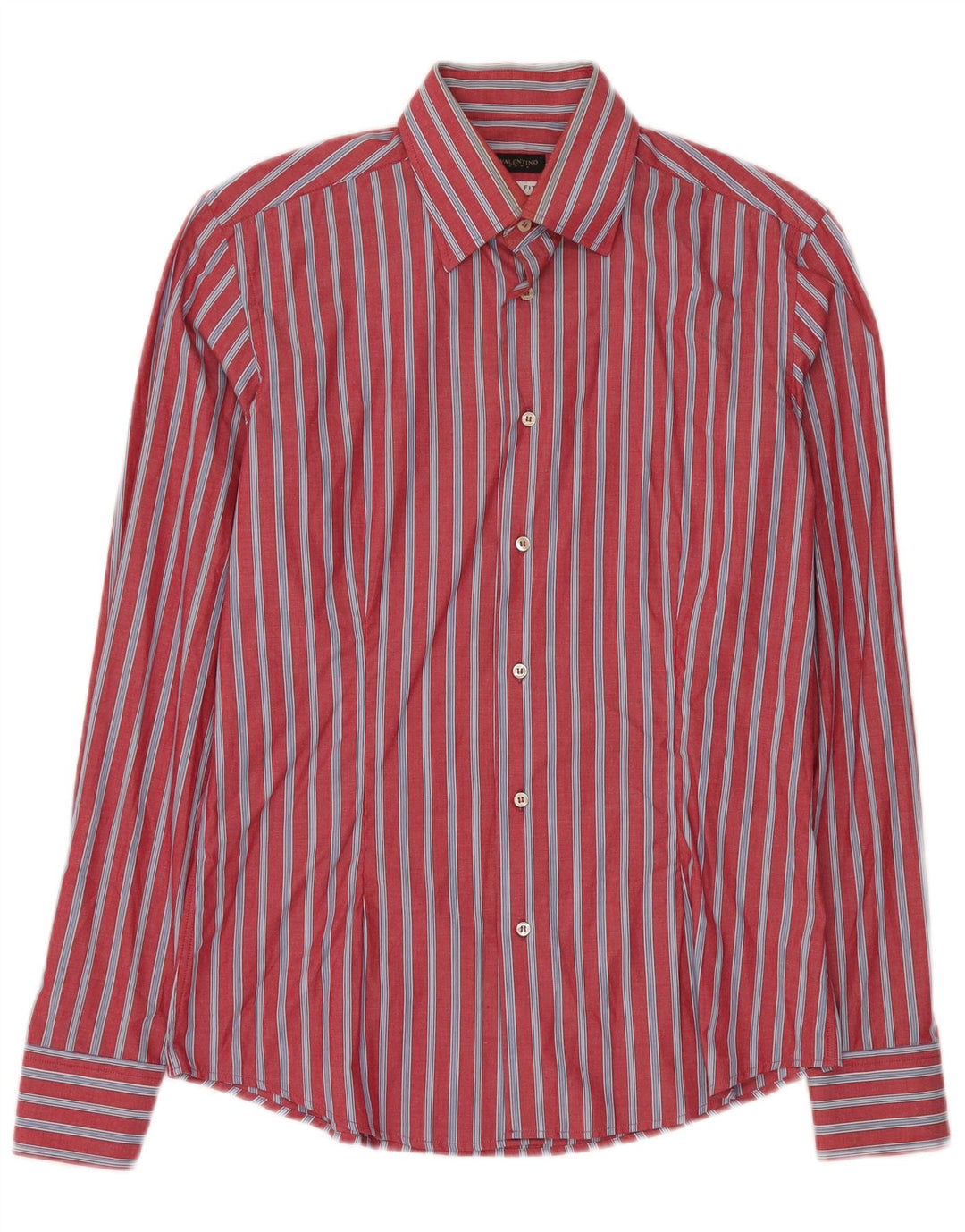 VALENTINO Camicia da uomo slim fit taglia 15 1/2 40 cotone a righe rosse medie