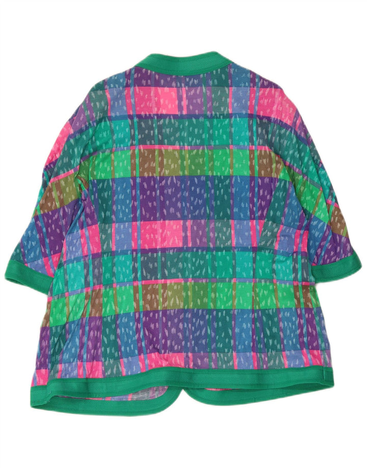 Giacca blazer da donna a 4 bottoni Liola UK 16 grande quadretto multicolore