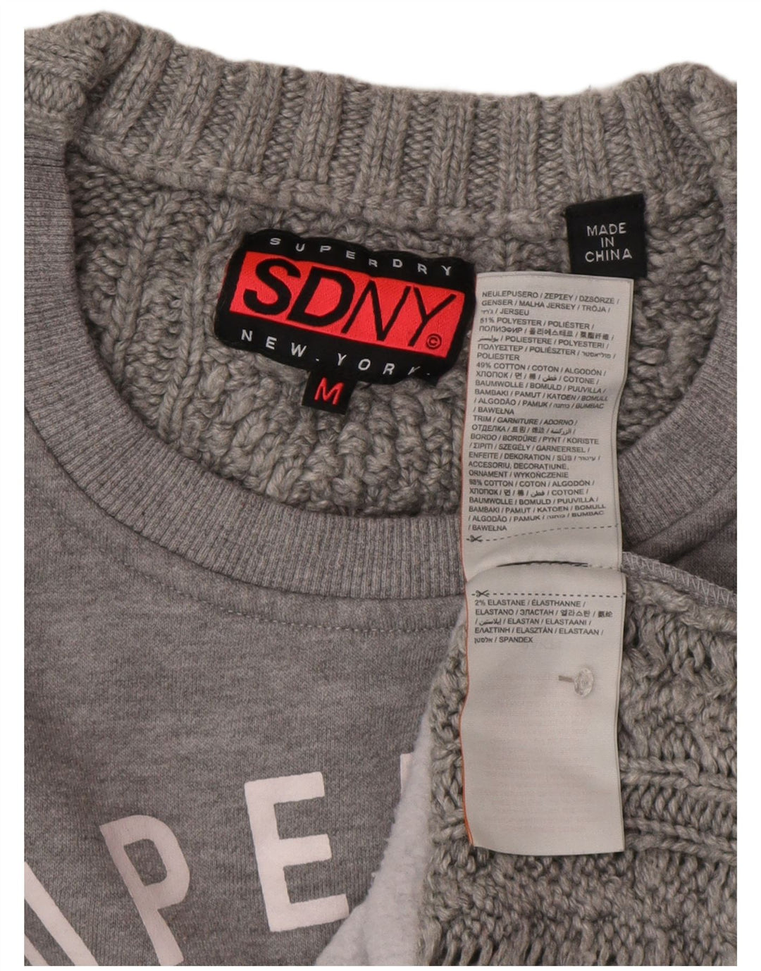 Felpa con grafica oversize da donna SUPERDRY UK 14 Grigio medio