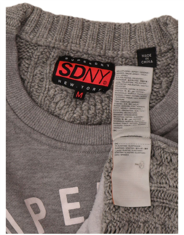 Felpa con grafica oversize da donna SUPERDRY UK 14 Grigio medio