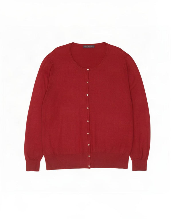 Maglione cardigan da donna Marks & Spencer UK 24 4XL Viscosa bordeaux