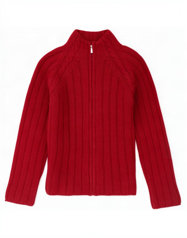 Maglione cardigan con zip intera da donna Calvin Klein Jeans UK 14 Bordeaux medio