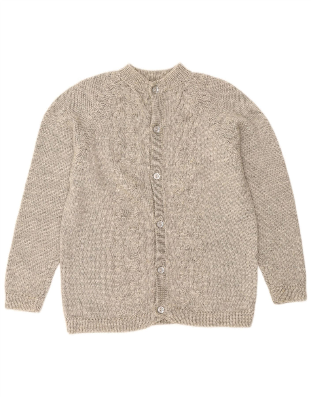 Maglione cardigan da uomo VINTAGE grigio medio screziato