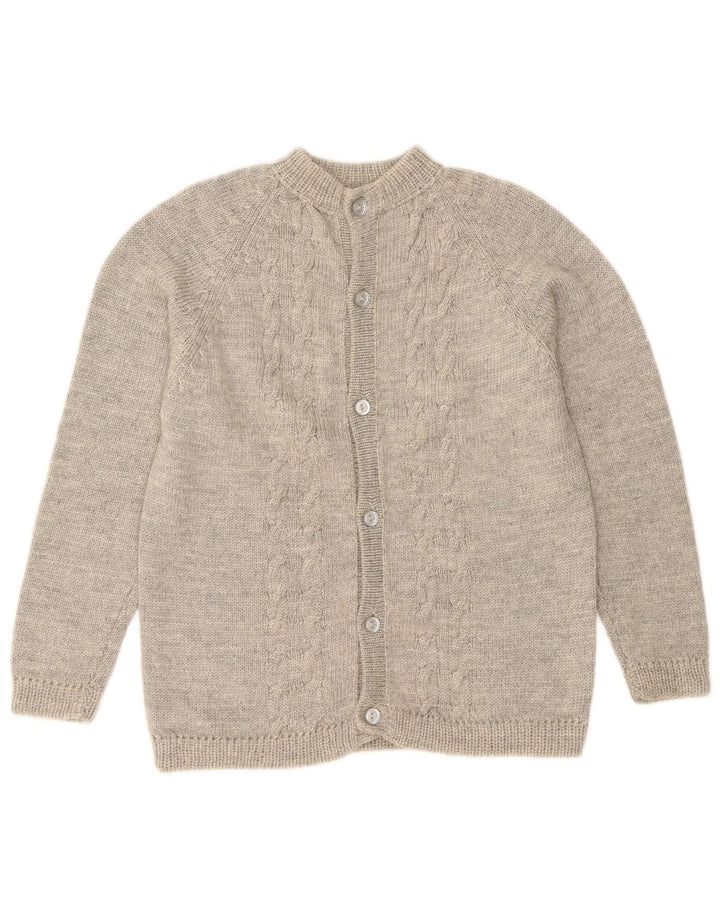 Maglione cardigan da uomo VINTAGE grigio medio screziato