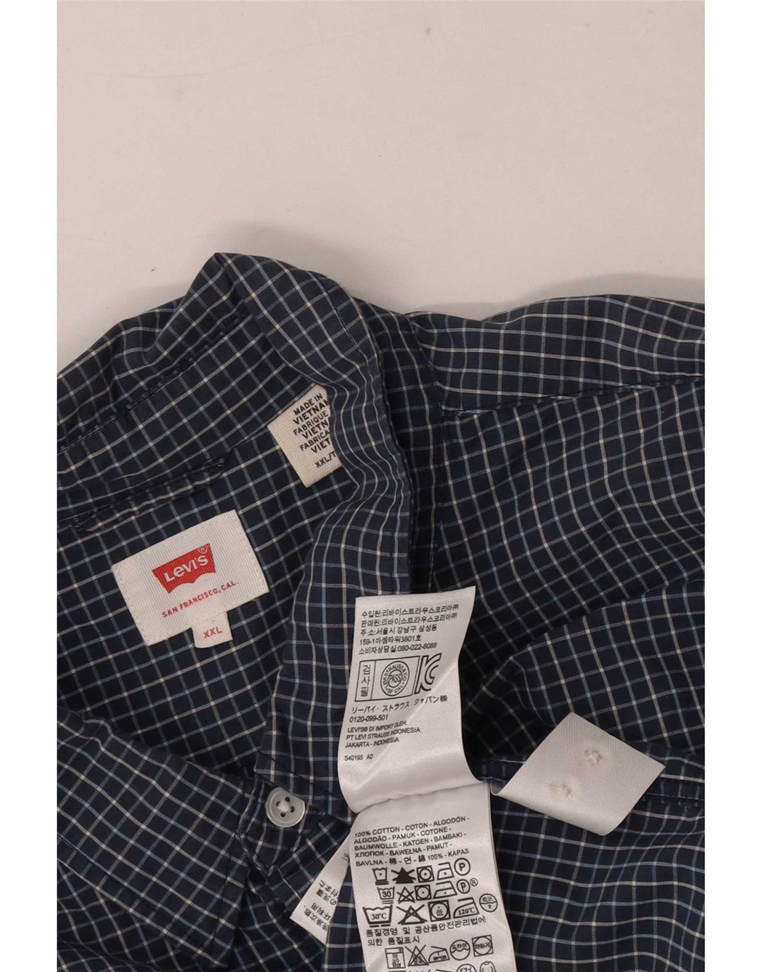 Camicia da uomo Levi's 2XL Cotone a quadri blu navy