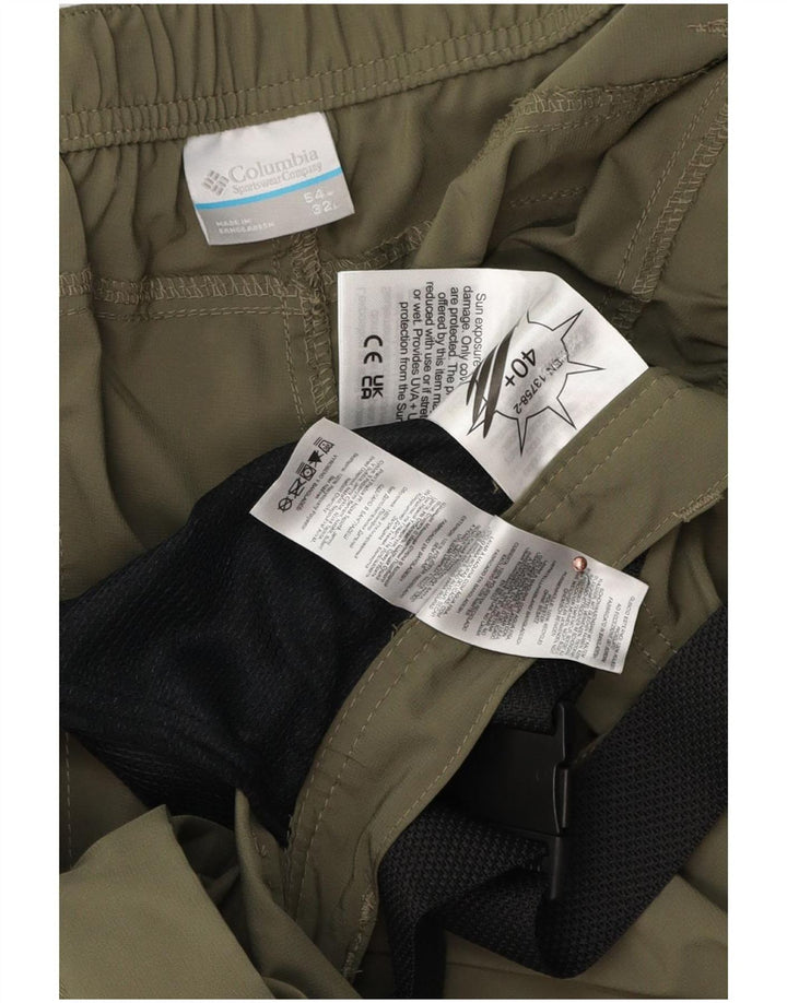 Pantaloni cargo dritti da uomo Columbia W54 L32 poliestere kaki