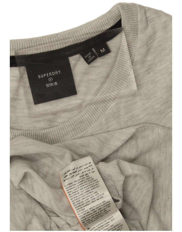 T-shirt grafica da uomo SUPERDRY Top in cotone screziato grigio medio