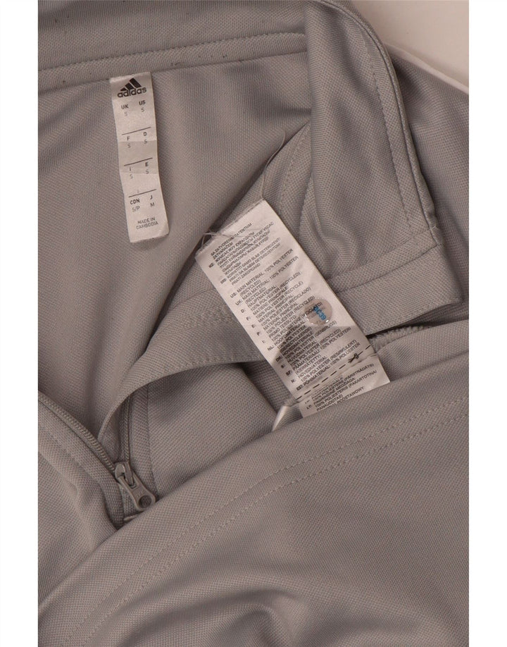 Adidas Uomo Aeroready Zip Collo Pullover Tuta Top Piccolo Poliestere Grigio