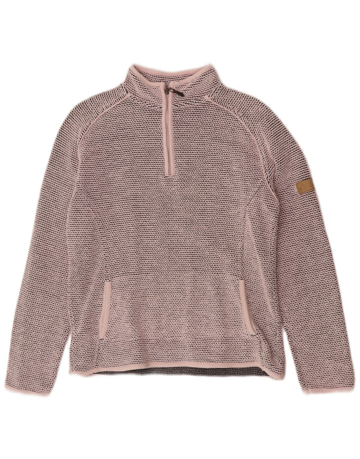 Felpa con collo con zip da donna Weird Fish Jumper UK 12 Rosa medio