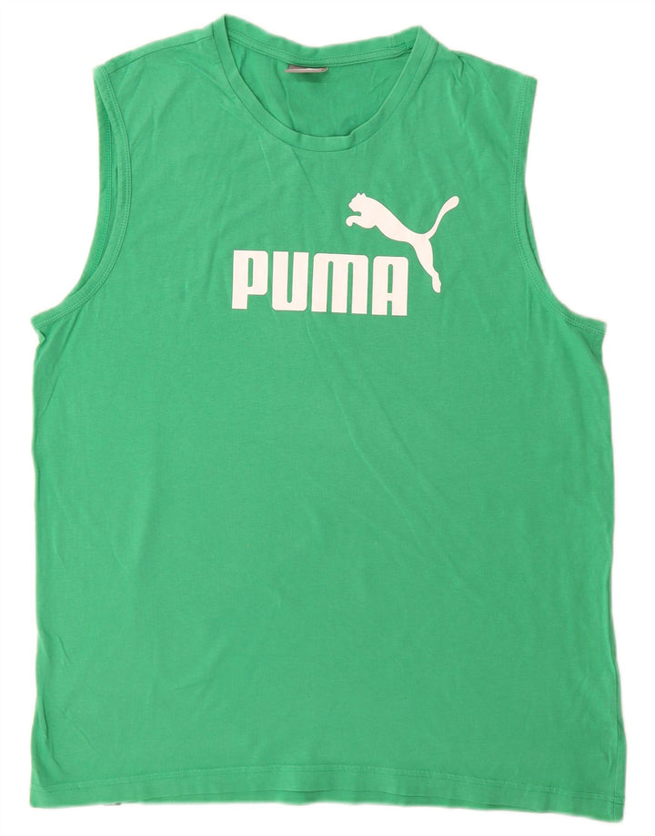 Canotta grafica da uomo Puma grande in cotone verde