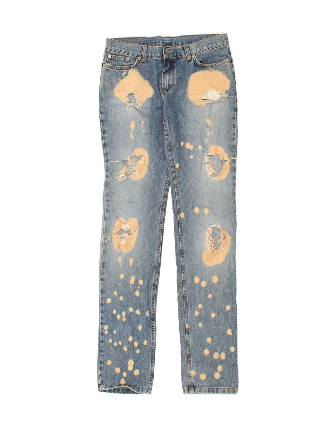 RICHMOND Womens Distressed Slim Jeans W32 L34 Blue Spotted Vintage Richmond and Second-Hand Richmond from Messina Hembry 