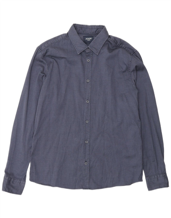 Camicia da uomo Joop Large in cotone blu navy