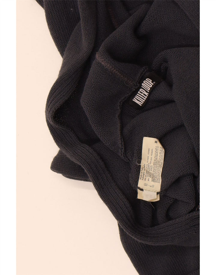 Maglione cardigan con cappuccio corto da donna Killer Loop UK 12 medio blu navy