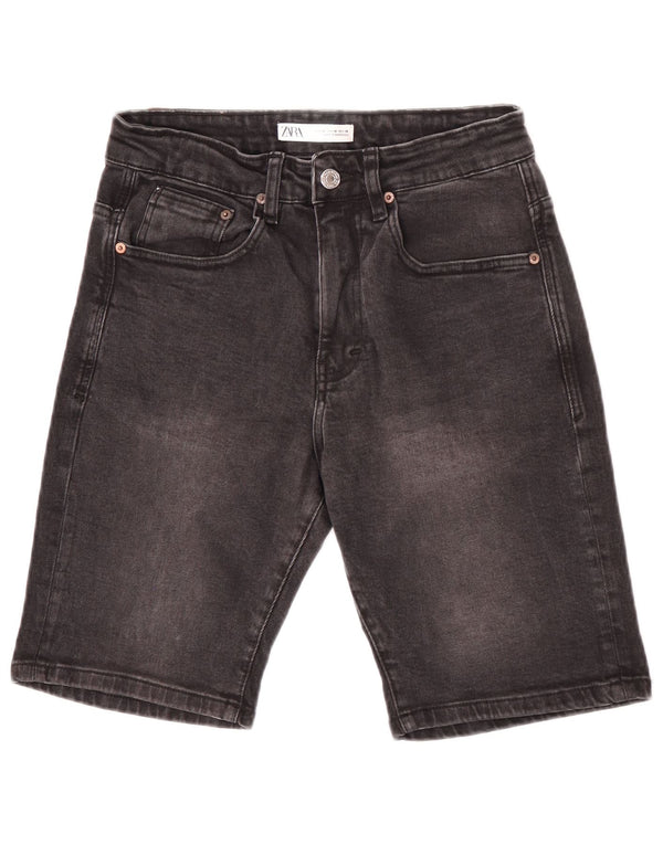 Zara Mens Denim Shorts EU 38 Small W30 Black Cotton