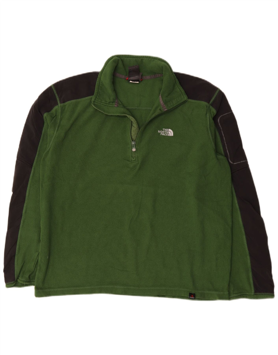 Maglione in pile da uomo The North Face con zip e collo color block verde medio