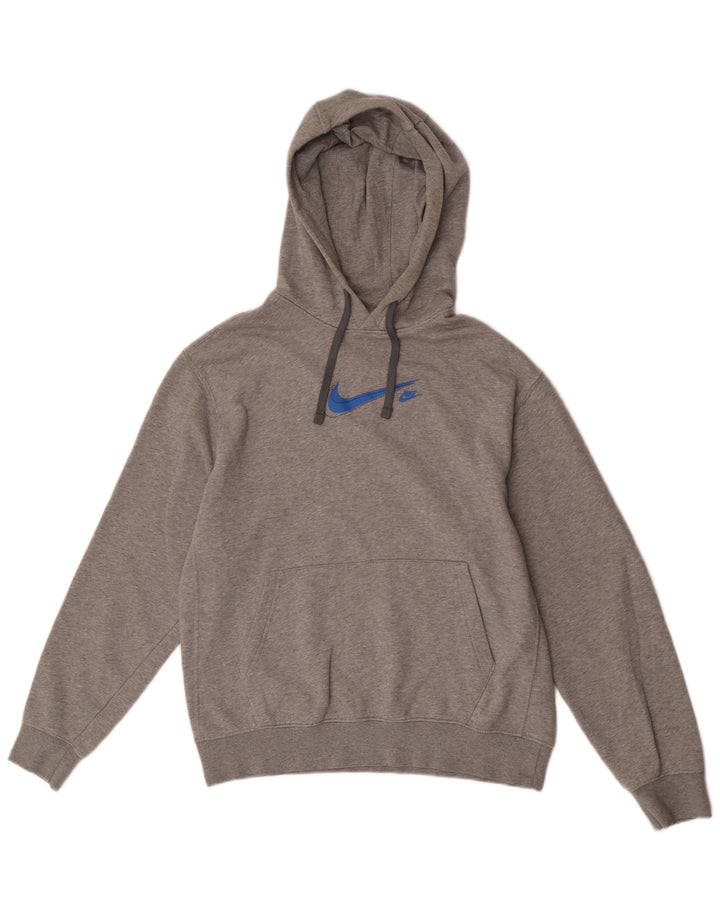 Felpa con cappuccio da uomo Nike in cotone grigio medio