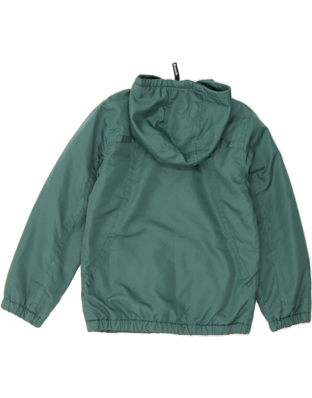 BENCH Boys Hooded Graphic Anorak Jacket 10-11 Years Green Polyester Vintage Bench and Second-Hand Bench from Messina Hembry 