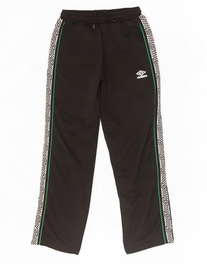 Pantaloni da tuta con grafica Umbro da uomo, grandi, in poliestere color block nero