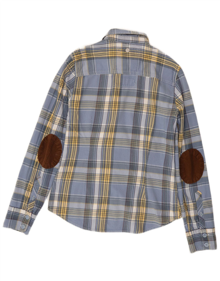 Camicia da donna in flanella classica da boscaiolo Superdry UK 12 a quadri blu medio