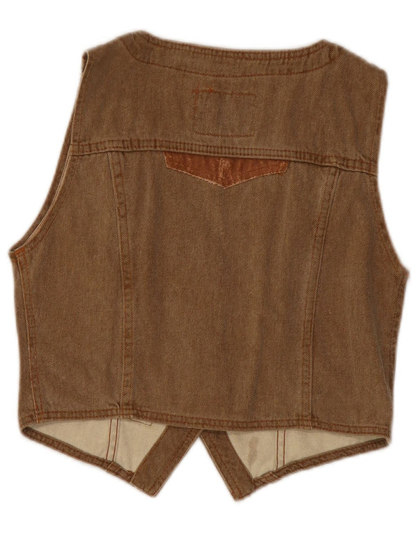 Gilet in denim da donna Fordocks UK 10 piccolo marrone