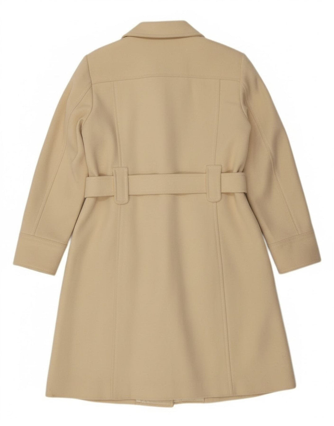 Cappotto Doppio Petto Donna Benetton IT 44 Medio Lana Bianco Sporco