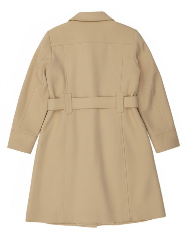 Cappotto Doppio Petto Donna Benetton IT 44 Medio Lana Bianco Sporco