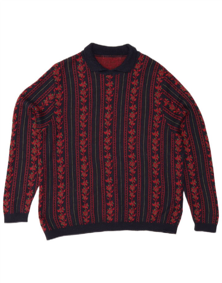 Maglione maglione collo alto da donna ST MICHAEL UK 16 grande blu navy
