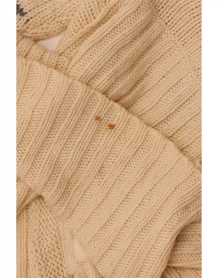 Maglione cardigan lungo da donna SUPERDRY UK 14 medio bianco sporco