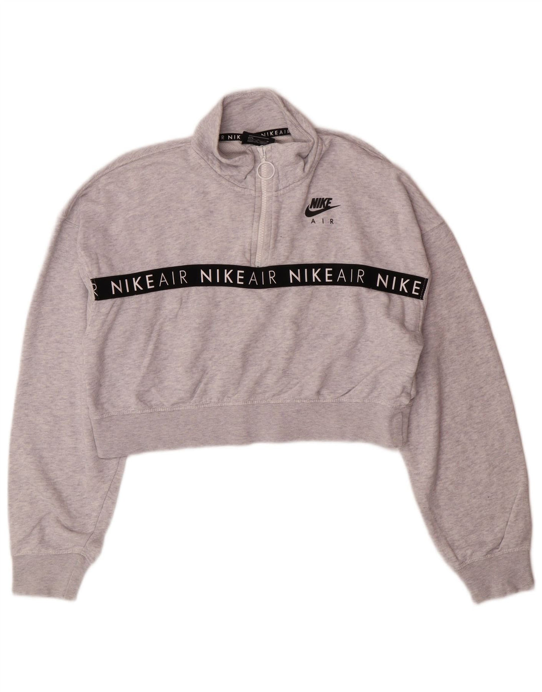 Felpa con grafica corta NIKE da donna UK 14 grigio medio screziato