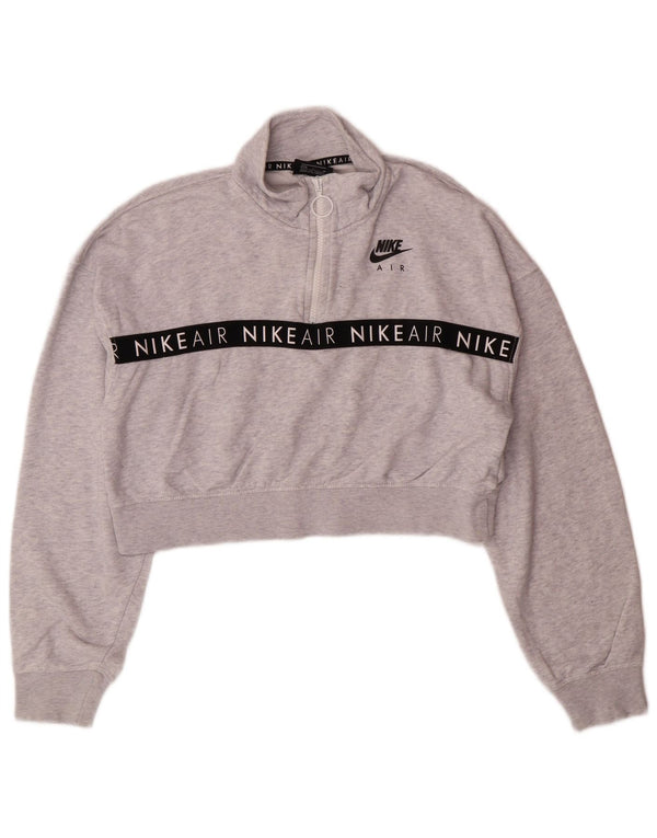 Felpa con grafica corta NIKE da donna UK 14 grigio medio screziato